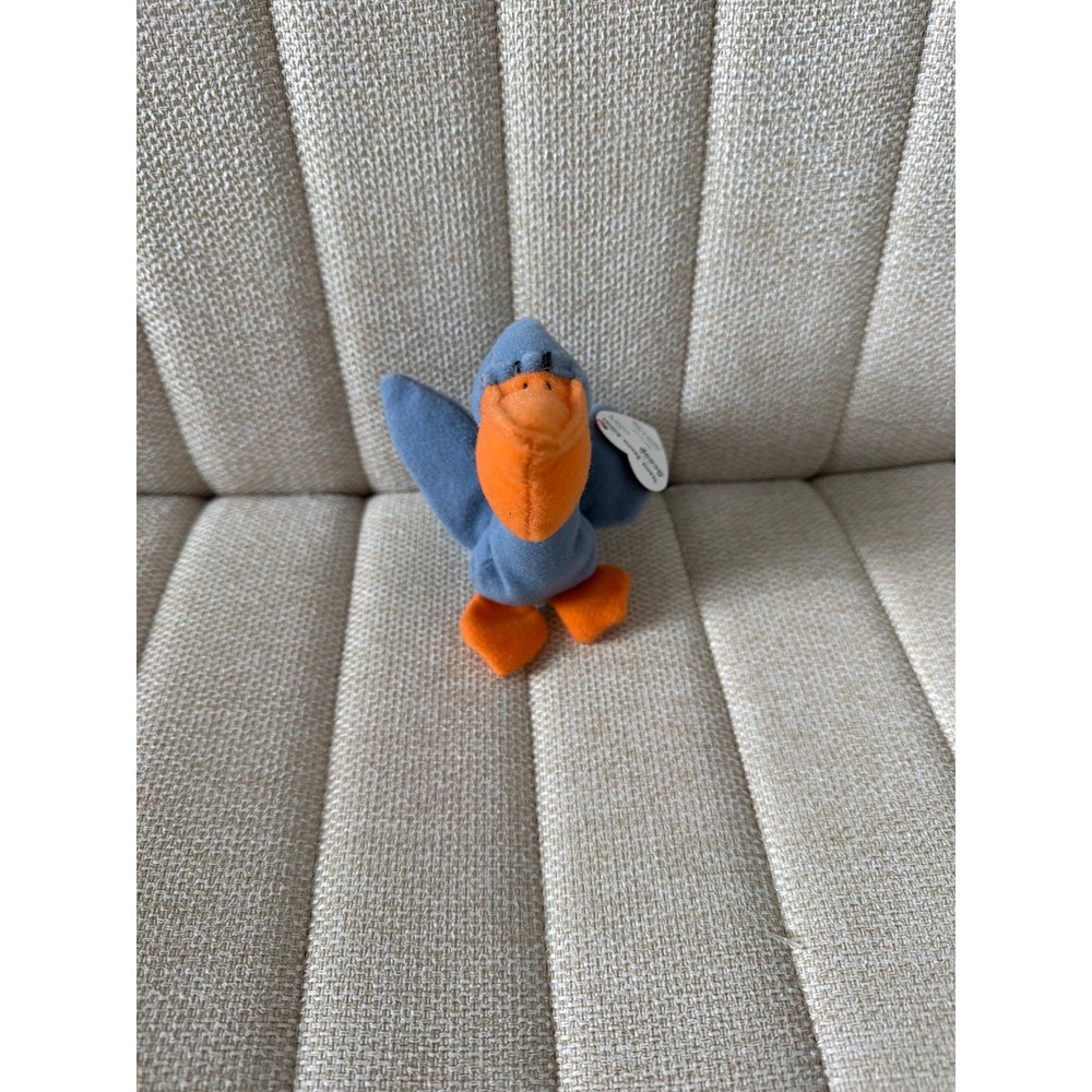 Ty Teenie Beanie Babies Scoop the Pelican Orange Bird Plush Toy 1993 Vintage